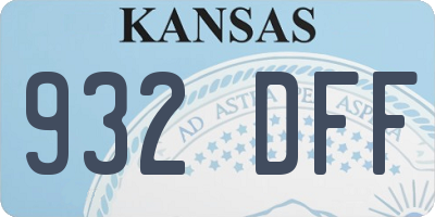 KS license plate 932DFF