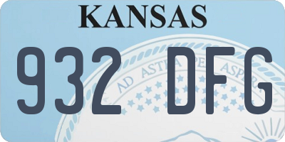 KS license plate 932DFG