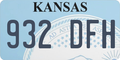 KS license plate 932DFH