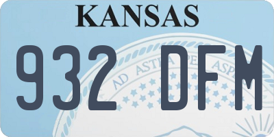KS license plate 932DFM