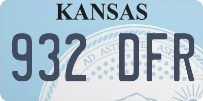 KS license plate 932DFR