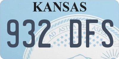 KS license plate 932DFS