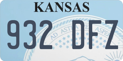 KS license plate 932DFZ