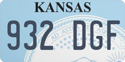 KS license plate 932DGF