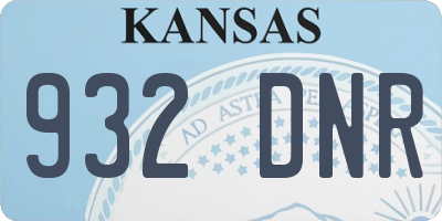 KS license plate 932DNR