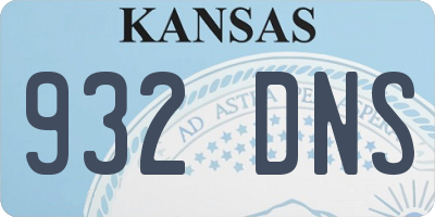 KS license plate 932DNS