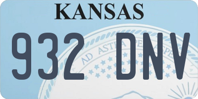 KS license plate 932DNV
