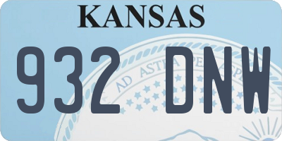 KS license plate 932DNW