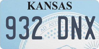 KS license plate 932DNX
