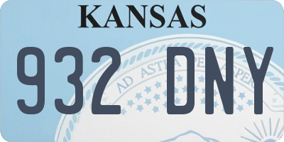 KS license plate 932DNY