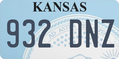 KS license plate 932DNZ
