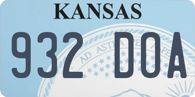 KS license plate 932DOA