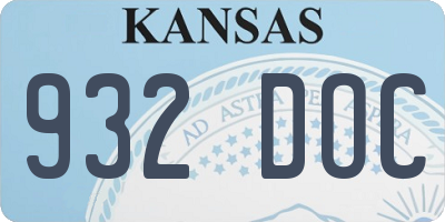 KS license plate 932DOC