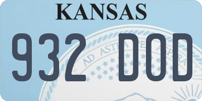 KS license plate 932DOD