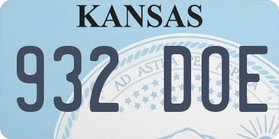 KS license plate 932DOE