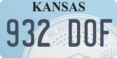 KS license plate 932DOF