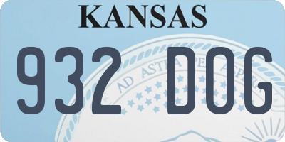 KS license plate 932DOG