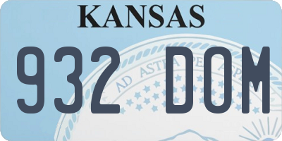KS license plate 932DOM