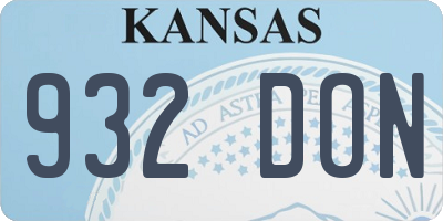 KS license plate 932DON