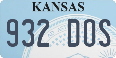 KS license plate 932DOS