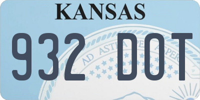 KS license plate 932DOT