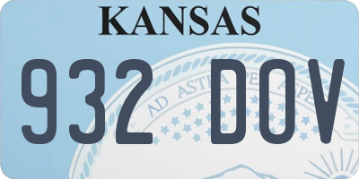 KS license plate 932DOV