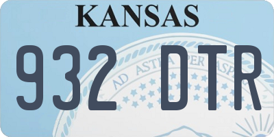 KS license plate 932DTR