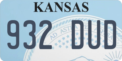 KS license plate 932DUD