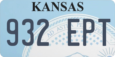 KS license plate 932EPT