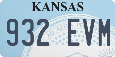 KS license plate 932EVM