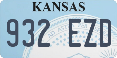 KS license plate 932EZD