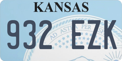 KS license plate 932EZK