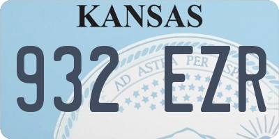KS license plate 932EZR