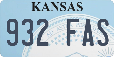 KS license plate 932FAS