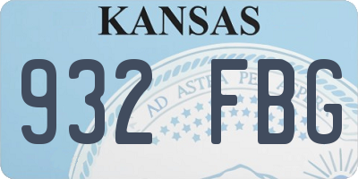 KS license plate 932FBG