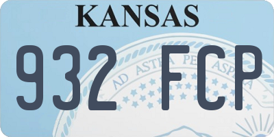 KS license plate 932FCP