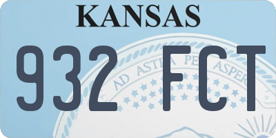 KS license plate 932FCT