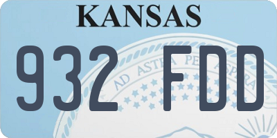 KS license plate 932FDD