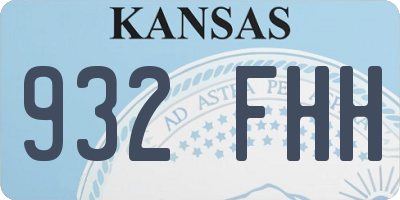 KS license plate 932FHH