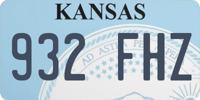KS license plate 932FHZ