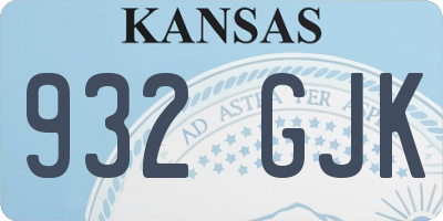 KS license plate 932GJK