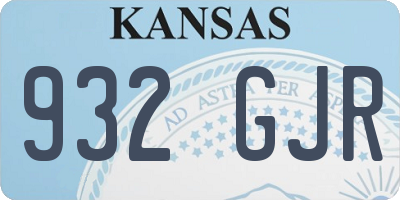 KS license plate 932GJR