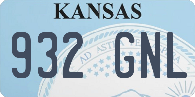 KS license plate 932GNL