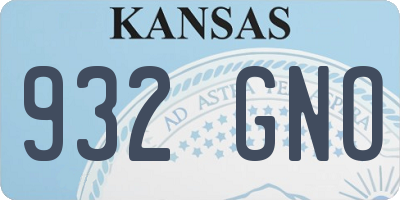 KS license plate 932GNO