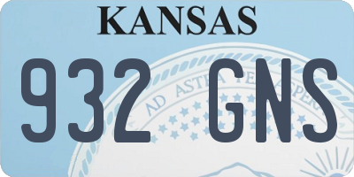 KS license plate 932GNS