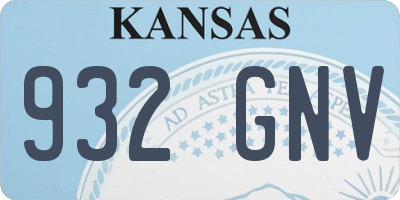 KS license plate 932GNV