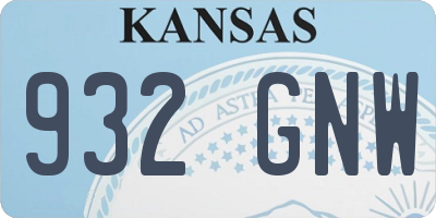 KS license plate 932GNW