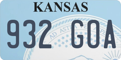 KS license plate 932GOA