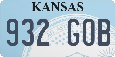 KS license plate 932GOB