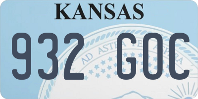 KS license plate 932GOC